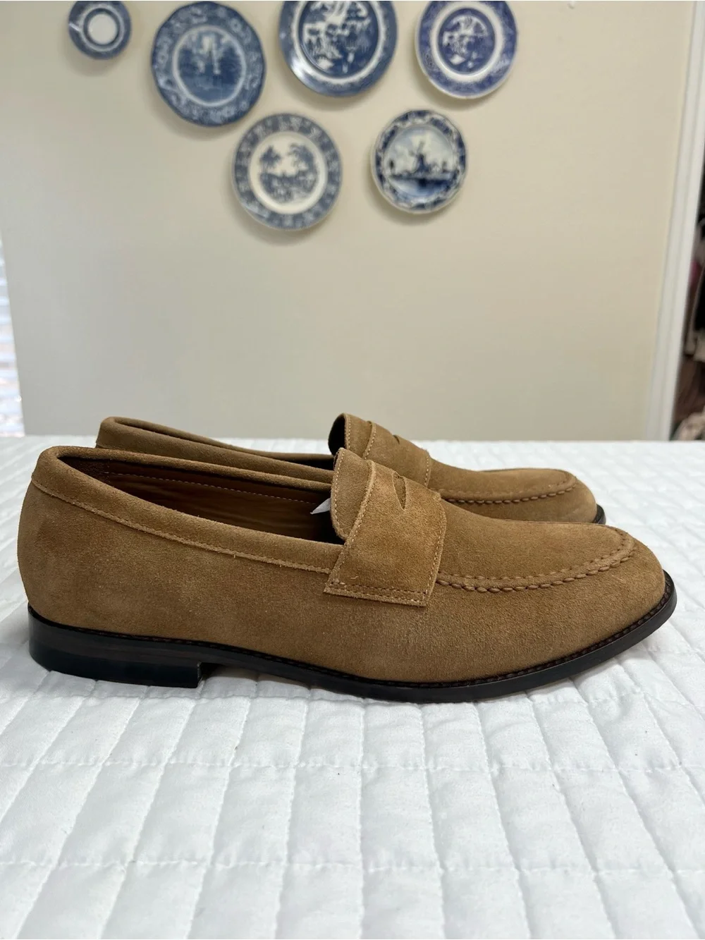 J. Crew Factory Suede Dress Loafers in Tostado Brown Size 13